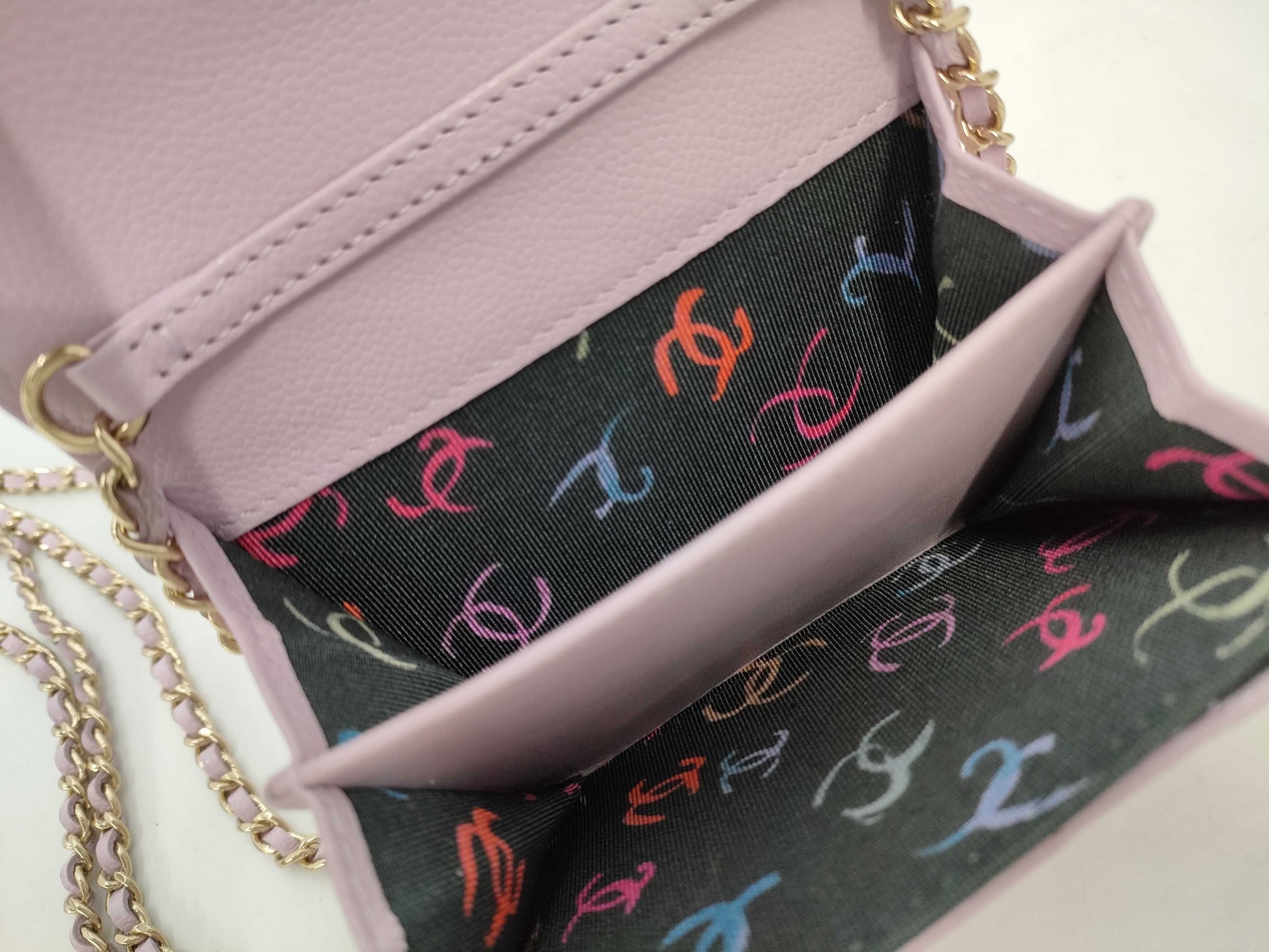 CHANEL Mini Chain Wallet Matelasse Caviar Leather Pink GD Hardware AP0238 A3U58K07 Shoulder Bag
