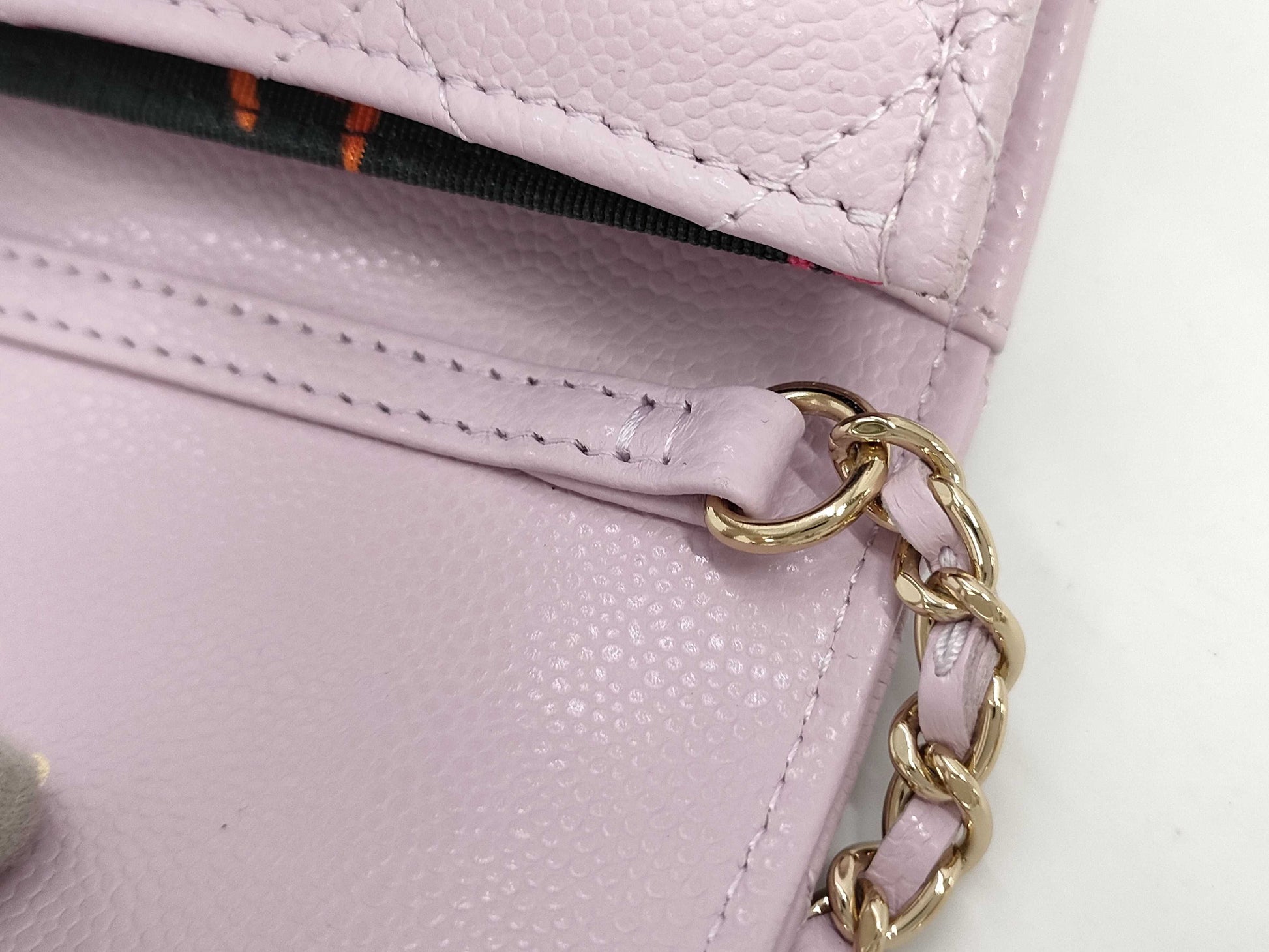 CHANEL Mini Chain Wallet Matelasse Caviar Leather Pink GD Hardware AP0238 A3U58K07 Shoulder Bag