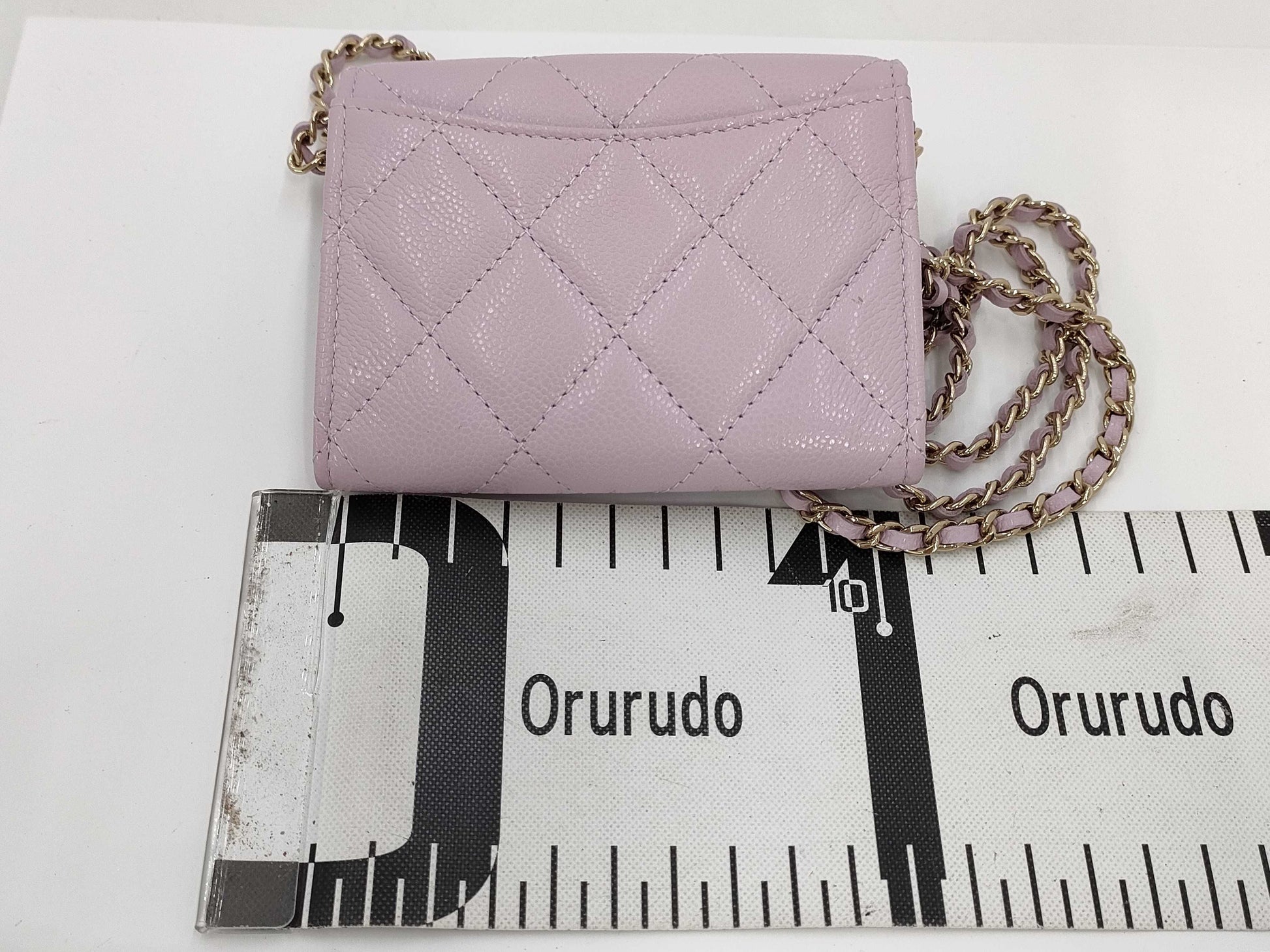 CHANEL Mini Chain Wallet Matelasse Caviar Leather Pink GD Hardware AP0238 A3U58K07 Shoulder Bag