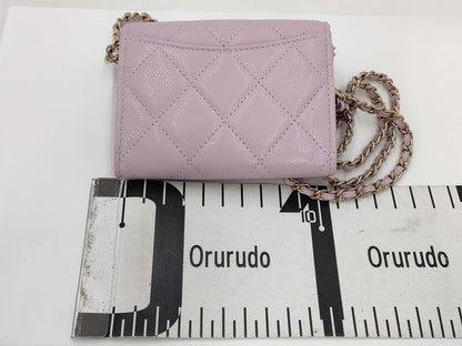 CHANEL Mini Chain Wallet Matelasse Caviar Leather Pink GD Hardware AP0238 A3U58K07 Shoulder Bag