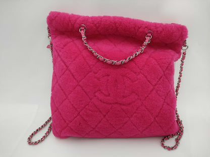CHANEL Coconeige 2-Way Chain Shoulder Backpack Shearling & Lambskin Chanel Coconeige 2-Way Chain Shoulder Bag Backpack