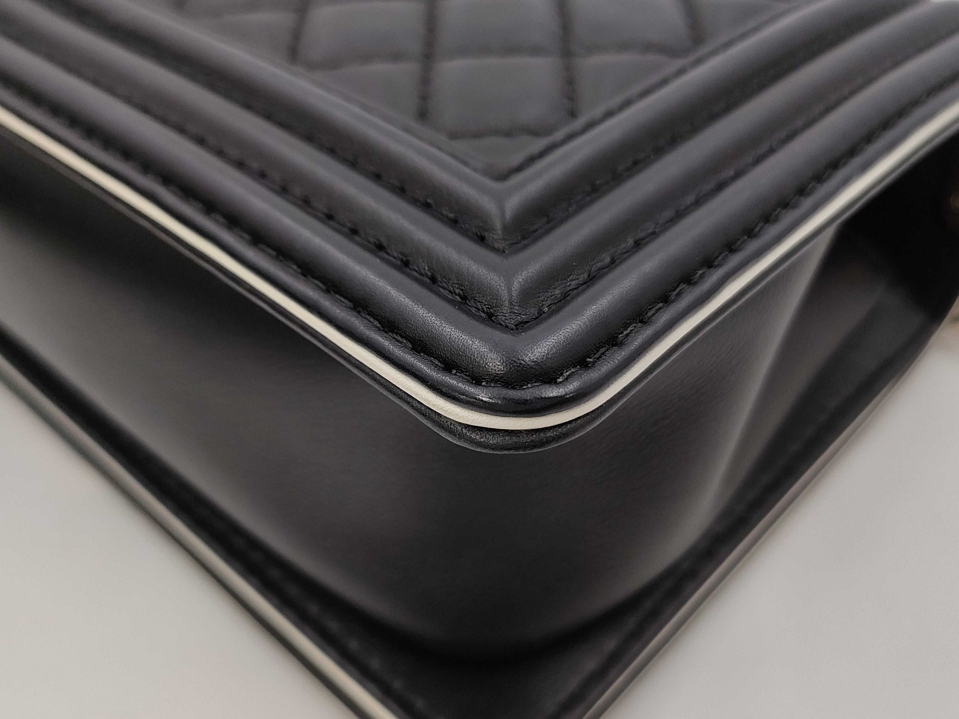 CHANEL Lambskin Boy Chain Shoulder Bag, No. 27