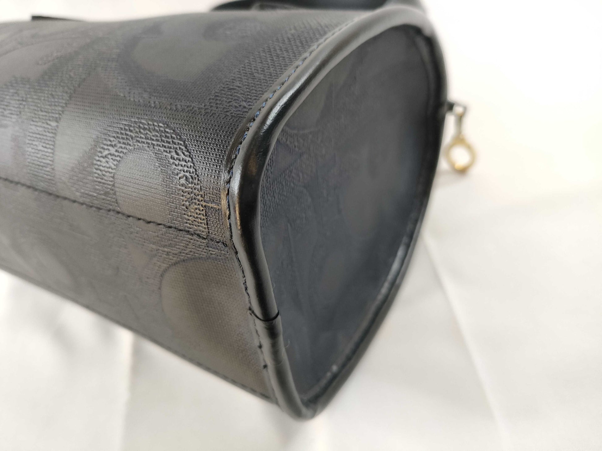 Dior Trotter PVC Mini Boston Handbag in Navy
