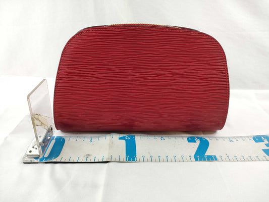 LOUIS VUITTON Epi Dauphine Red Clutch Bag