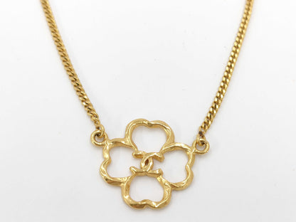 CHANEL Clover Coco Mark Necklace