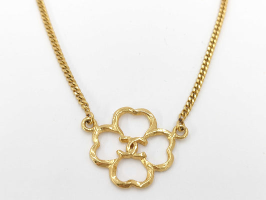 CHANEL Clover Coco Mark Necklace