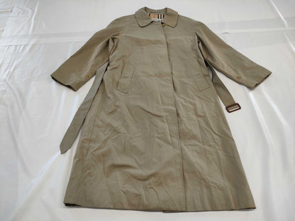 BURBERRY Belted Nova Check Khaki Long Coat with White Tag, 9AR C-TK83