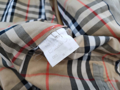 BURBERRY Belted Nova Check Khaki Long Coat with White Tag, 9AR C-TK83