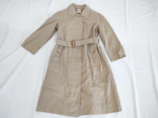 BURBERRY Women's Coat in Beige with Belt and Nova Check Lining