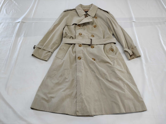 BURBERRY Belted Nova Check Khaki Trench Coat, Size 48
