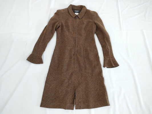 CHANEL 97A P09338 Tweed Coco Mark Zip-Up Dress