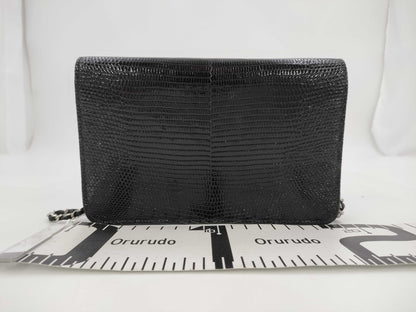 CHANEL Lizard Chain Wallet Shoulder Bag