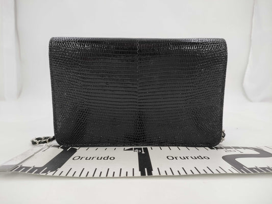 CHANEL Lizard Chain Wallet Shoulder Bag
