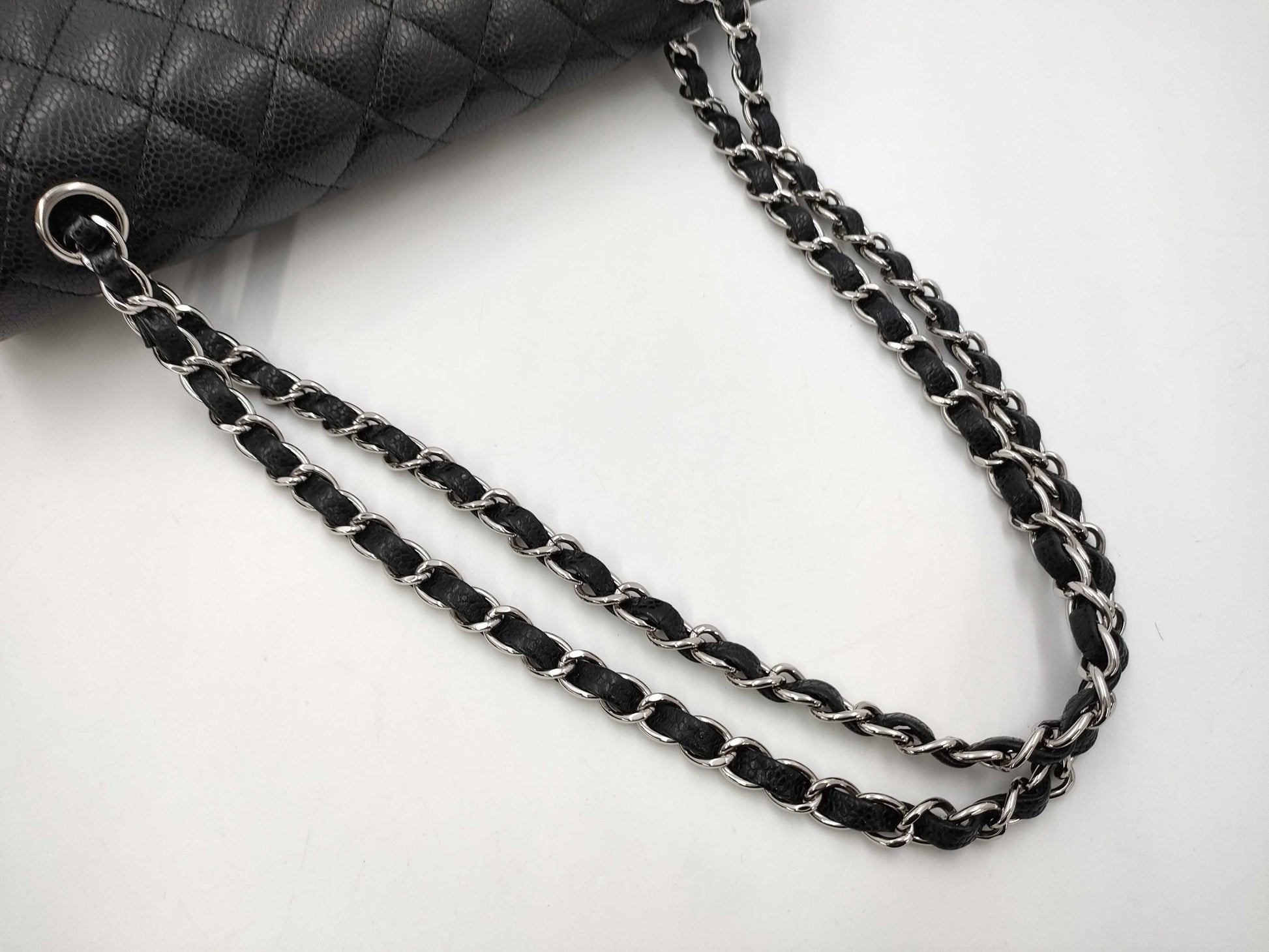 CHANEL Caviar Mato Double Flap Shoulder Bag
