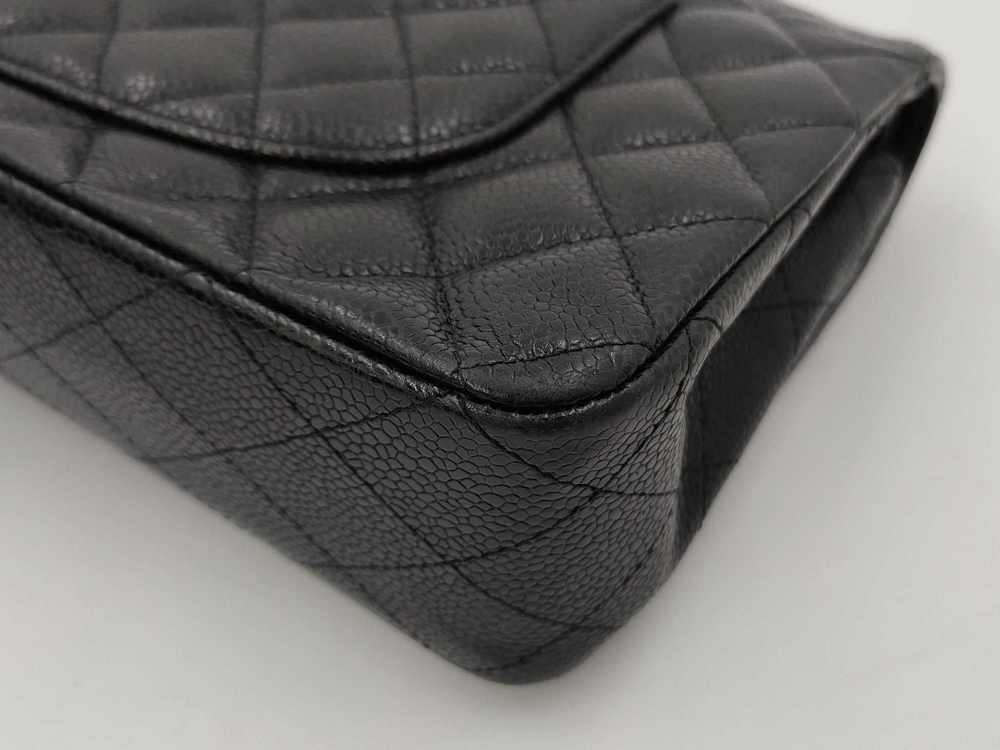 CHANEL Caviar Mato Double Flap Shoulder Bag