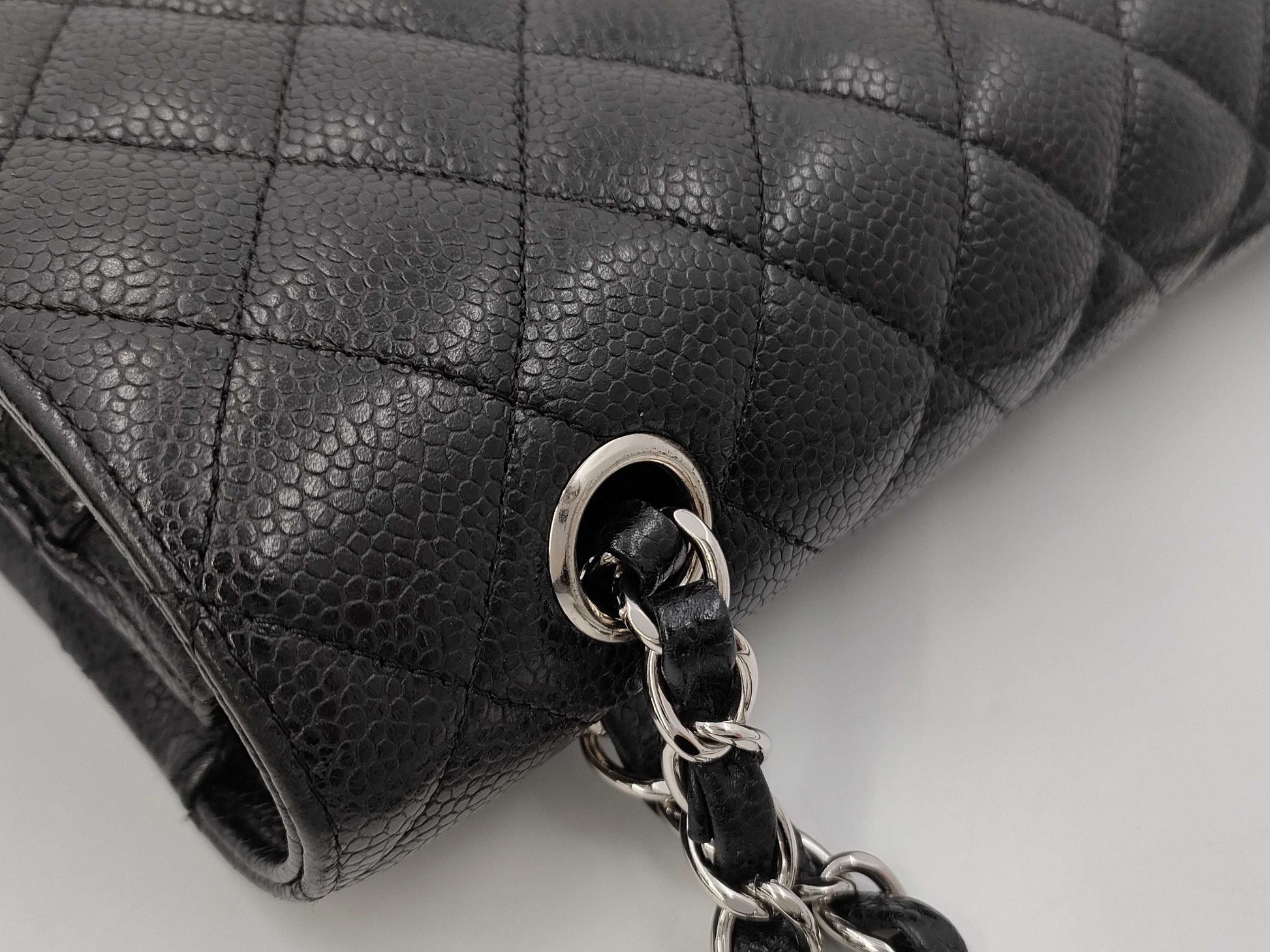CHANEL Caviar Mato Double Flap Shoulder Bag