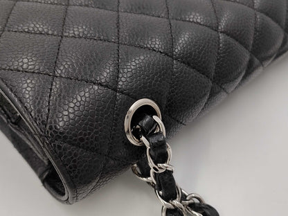 CHANEL Caviar Mato Double Flap Shoulder Bag