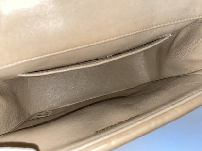 CHANEL CHANEL Shoulder Bag Lambskin Wave Stitch Beige Shoulder Bag