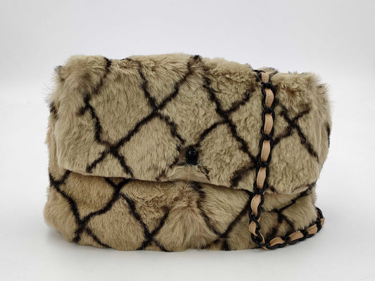 CHANEL Chanel Fur Matelasse Shoulder Bag