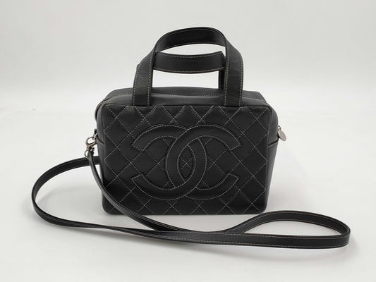 CHANEL Deka Coco Mark 2-way Handbag