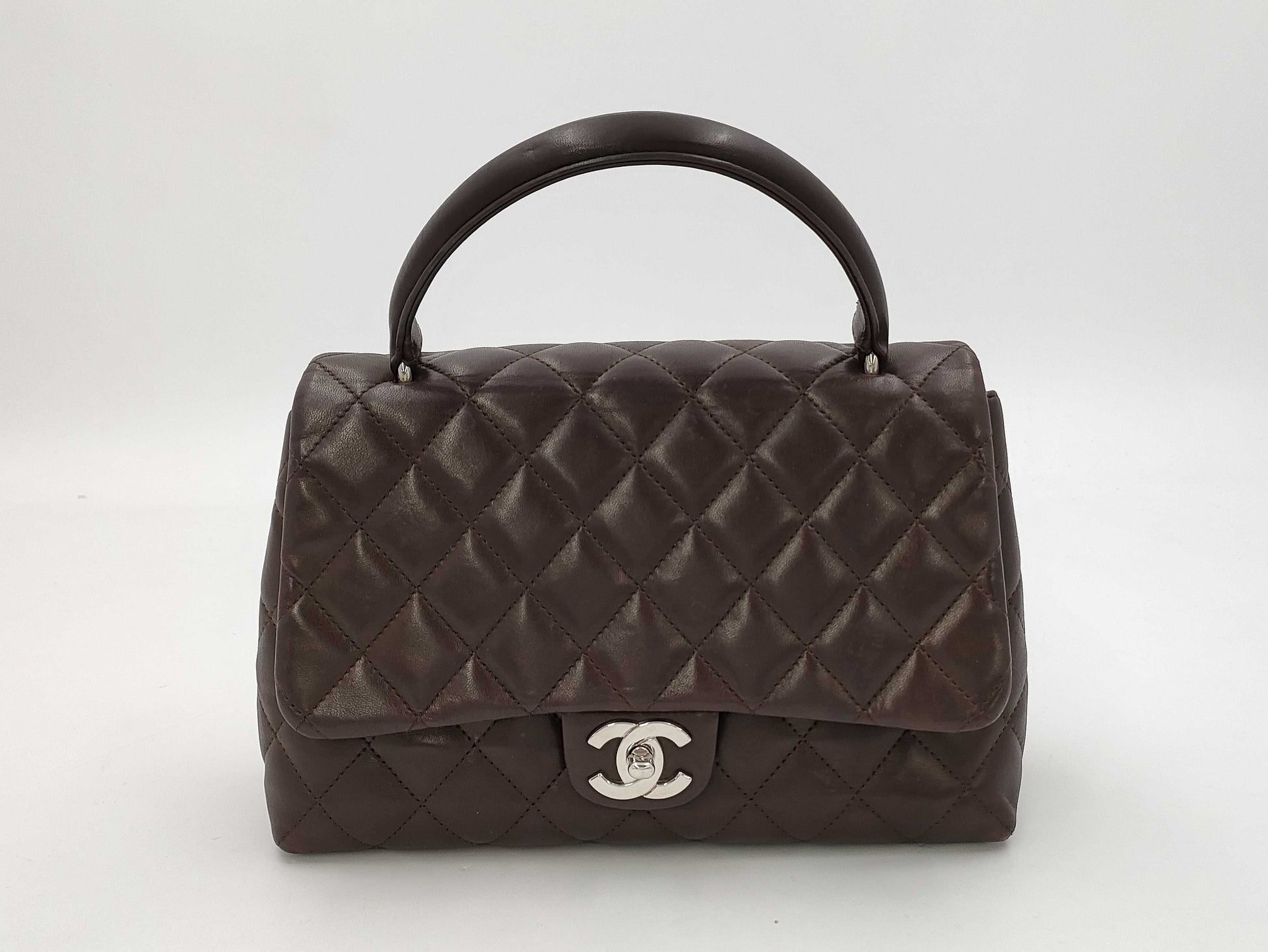 CHANEL Brown Lambskin Handbag