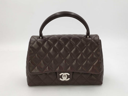 CHANEL Brown Lambskin Handbag