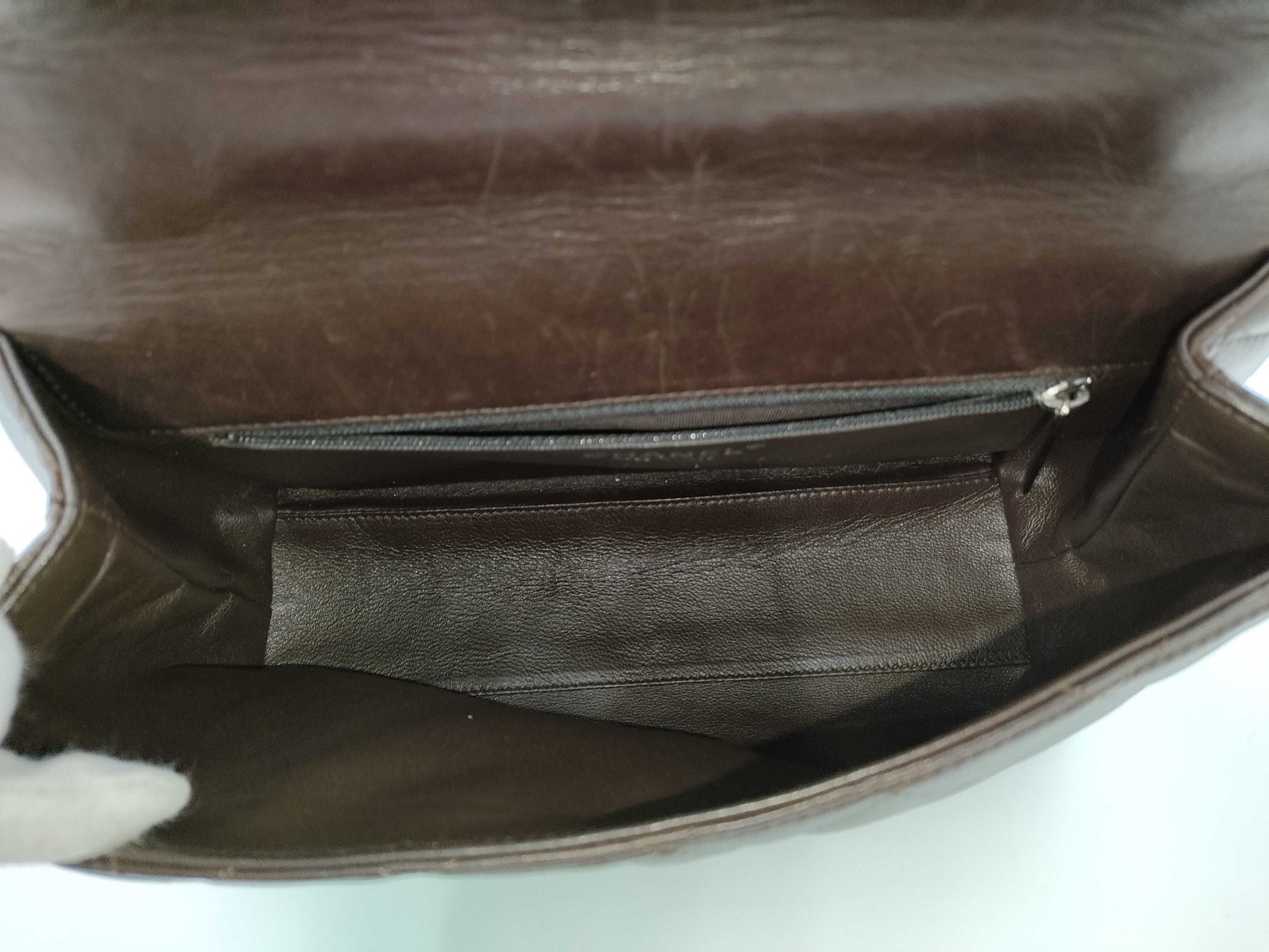 CHANEL Brown Lambskin Handbag