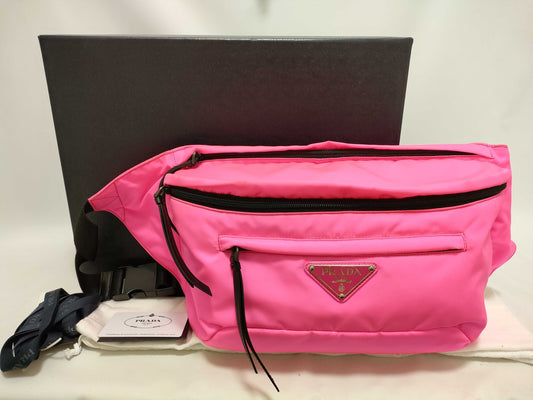 PRADA Nylon Tessuto Waist Pouch 1BL016 Box, dust bag, and G card included