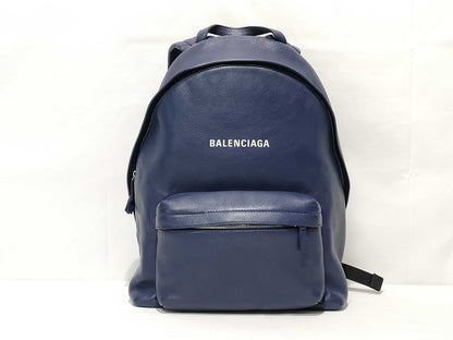 BALENCIAGA Everyday Leather Navy Backpack