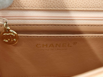 CHANEL CHANEL Mini Matelasse Caviar Skin Pink with Seal No. 8 Shoulder Bag