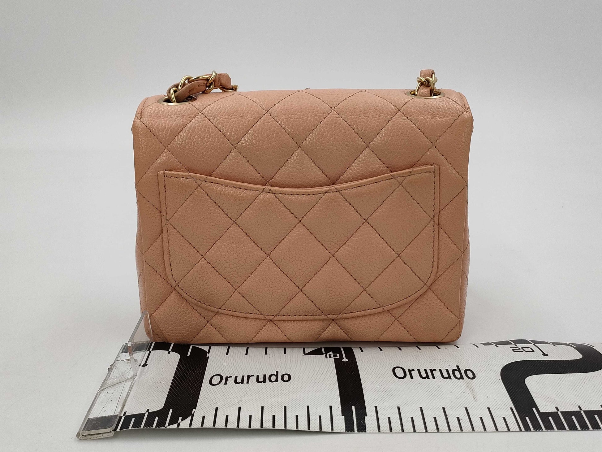CHANEL CHANEL Mini Matelasse Caviar Skin Pink with Seal No. 8 Shoulder Bag