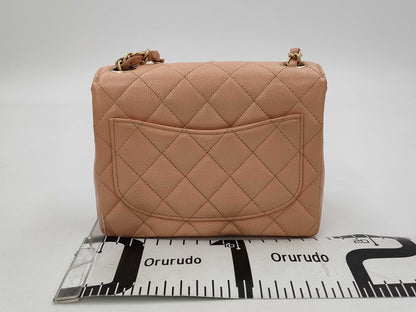 CHANEL CHANEL Mini Matelasse Caviar Skin Pink with Seal No. 8 Shoulder Bag