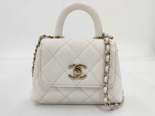 CHANEL Coco Handle Micro Caviar Skin 2-Way Shoulder Bag Random Serial Number Shoulder Bag