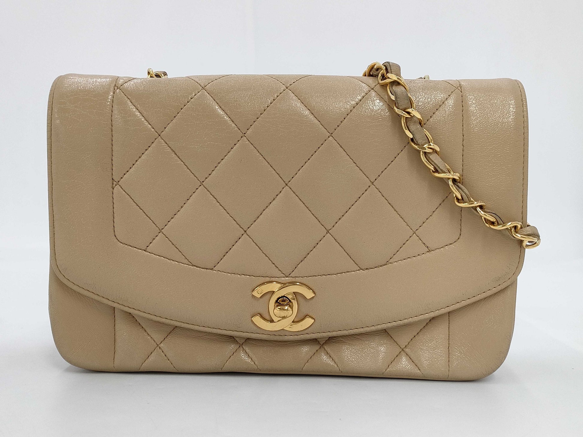 CHANEL Diana 22 Lamb Chain Shoulder Bag with GD Hardware