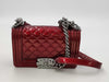 CHANEL Boy Chanel Patent Matelasse Chain Shoulder Bag