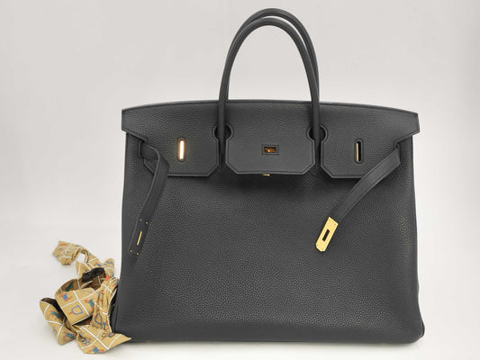 HERMES Birkin 40 Togo C Stamp with Yacht Padlock and Twilly Handbag