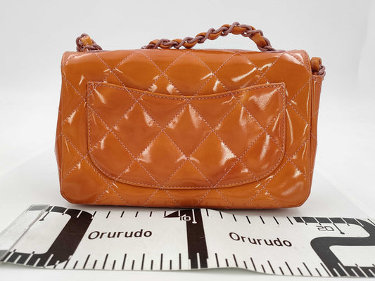 CHANEL Coco Mark Matelasse Enamel Shoulder Bag with Chain, Sticker, Warranty Card, Dust Bag