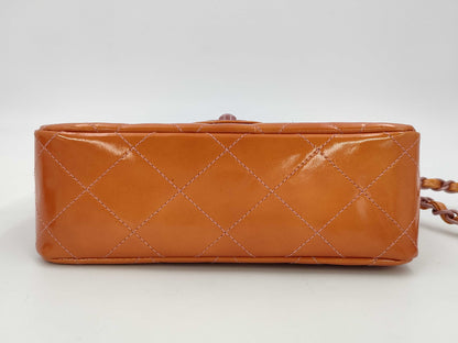 CHANEL Coco Mark Matelasse Enamel Shoulder Bag with Chain, Sticker, Warranty Card, Dust Bag
