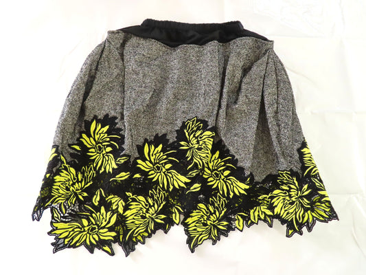 LOUIS VUITTON Nylon Patchwork Embroidered Floral Skirt