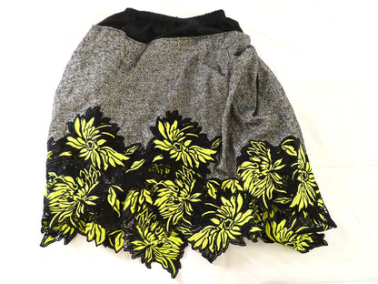 LOUIS VUITTON Nylon Patchwork Embroidered Floral Skirt