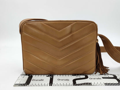CHANEL V-stitch lambskin fringe shoulder bag