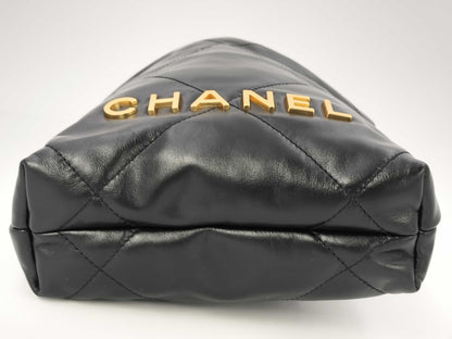 CHANEL Lamb Shiny Calfskin 22 Shoulder Bag, Unused