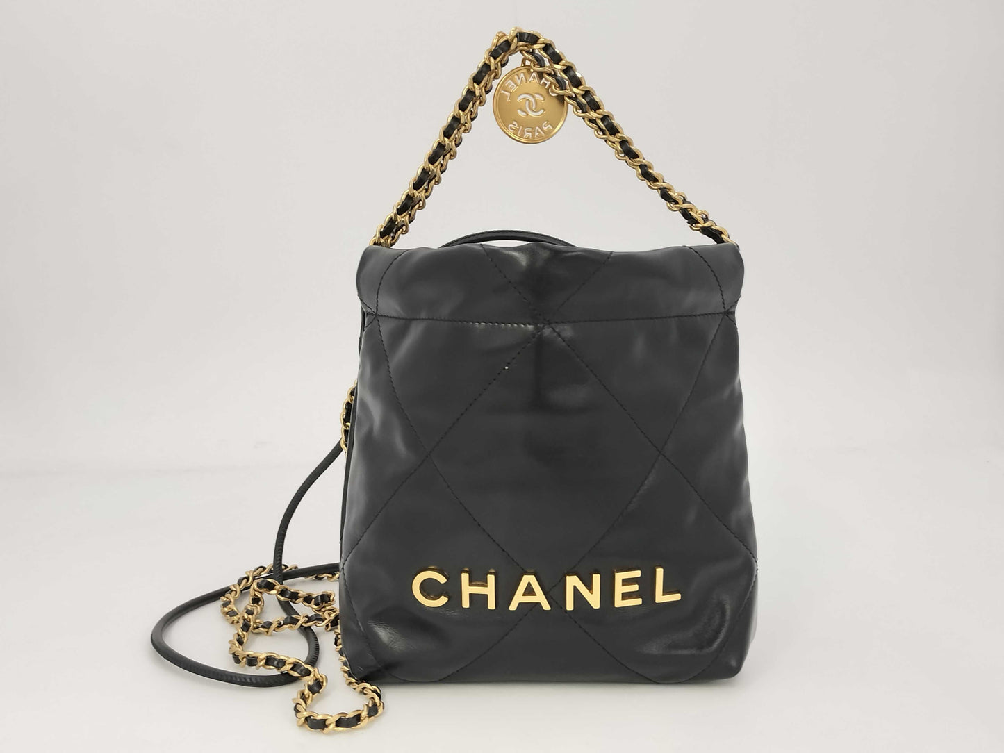 CHANEL Lamb Shiny Calfskin 22 Shoulder Bag, Unused