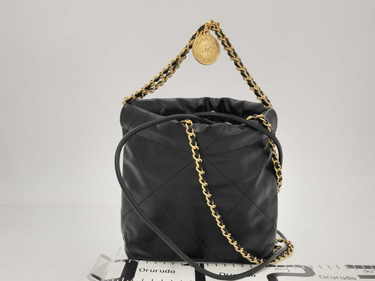 CHANEL Lamb Shiny Calfskin 22 Shoulder Bag, Unused