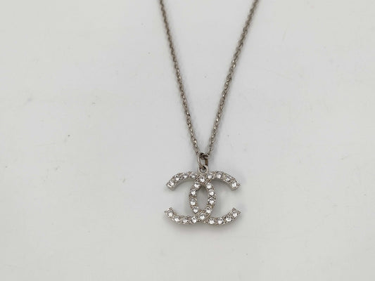 CHANEL Coco Mark Rhinestone Pearl Long C20B Necklace