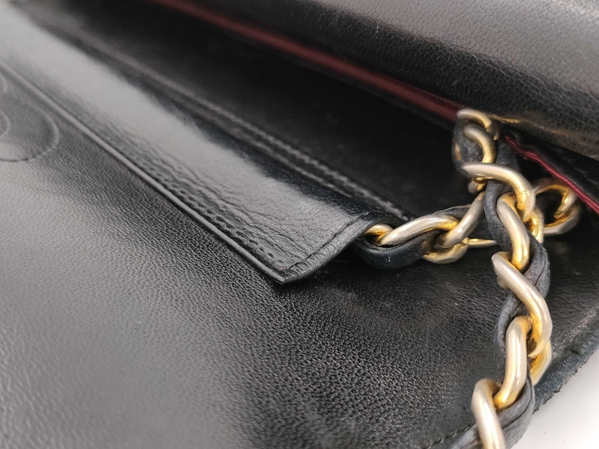 CHANEL Matelasse Lambskin Double Flap Chain Shoulder Bag