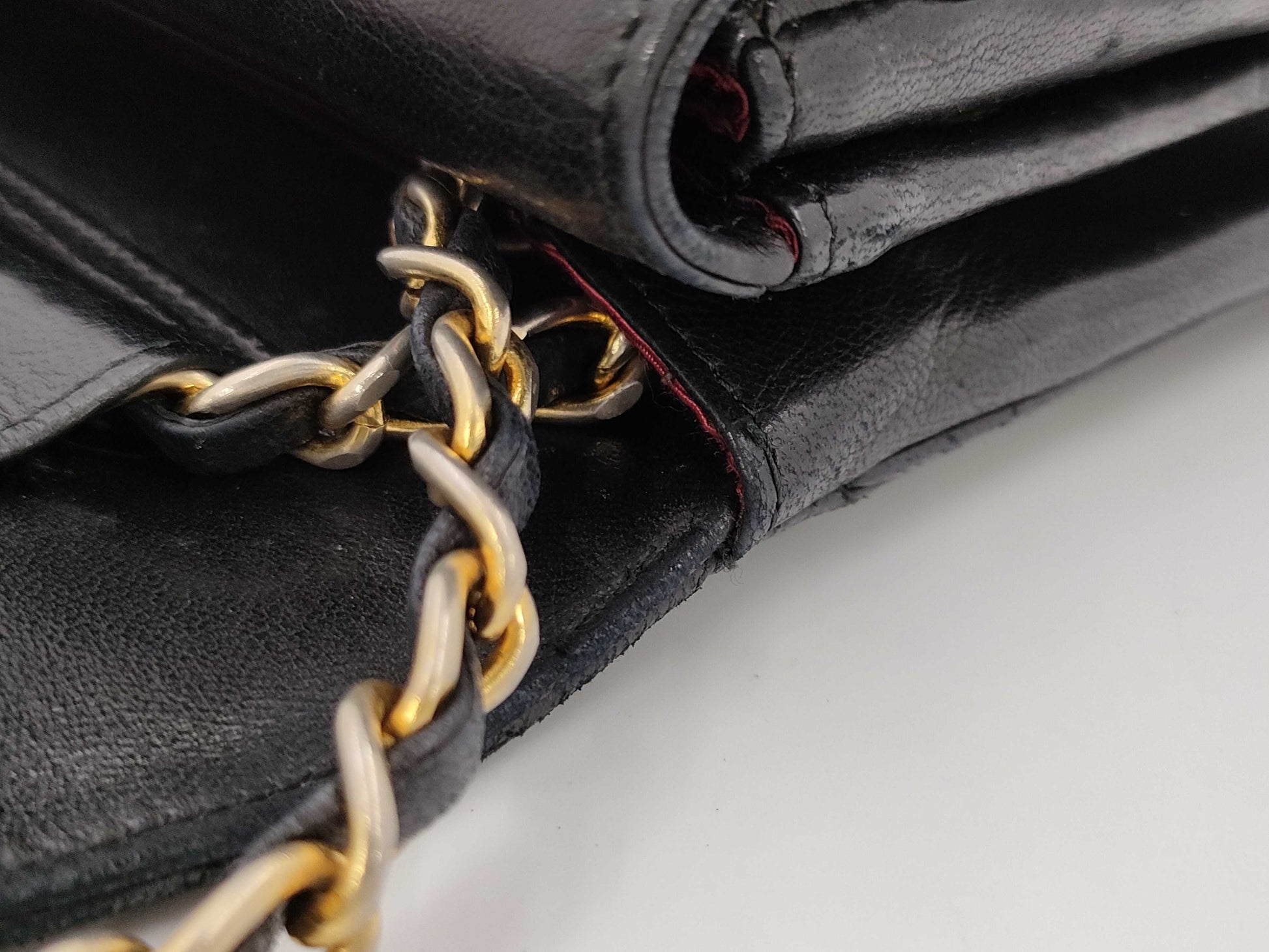 CHANEL Matelasse Lambskin Double Flap Chain Shoulder Bag