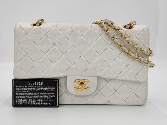 CHANEL Matelasse 25 W Double Flap Chain Shoulder Bag 2081816 with Seal and Card
