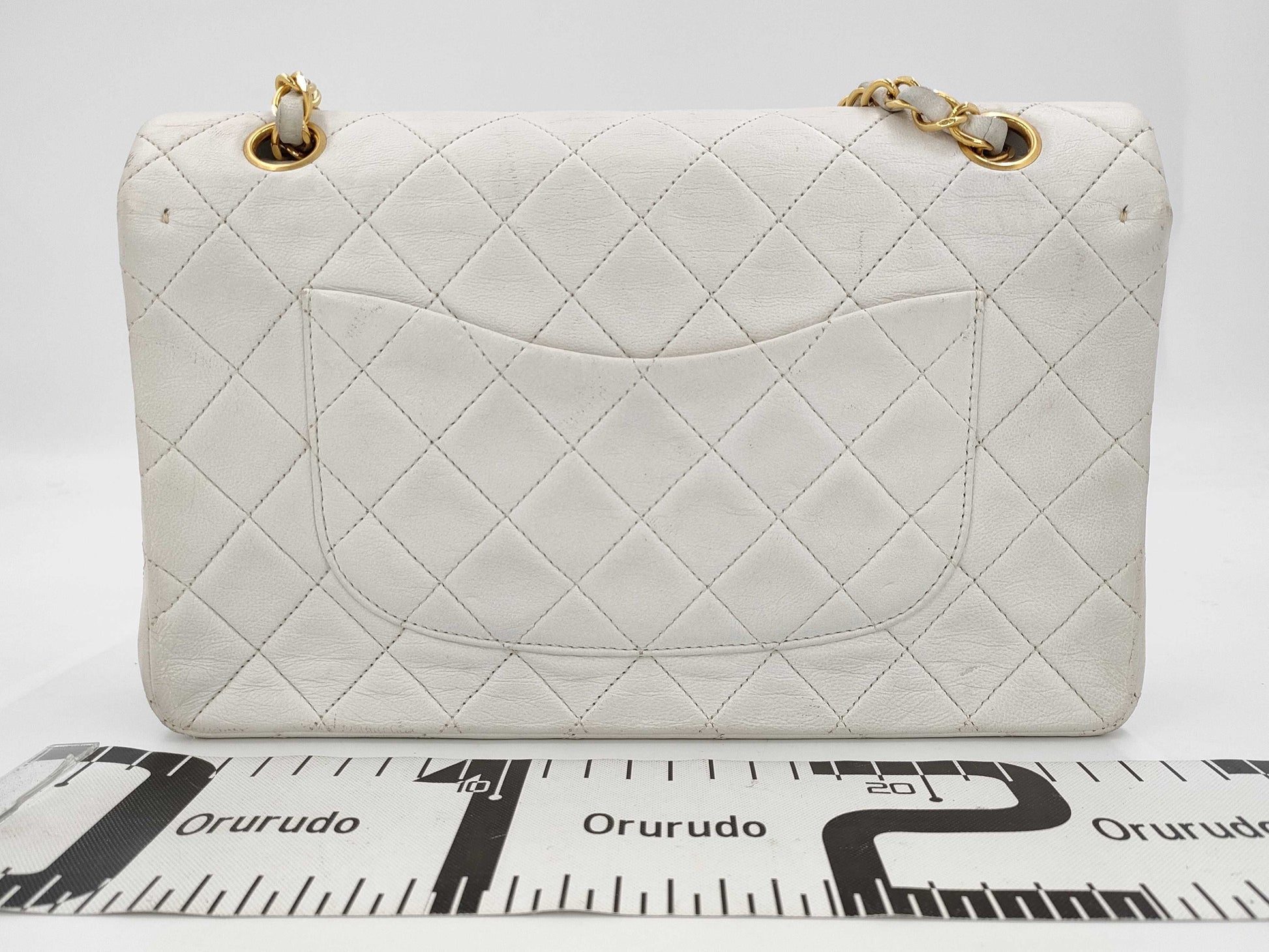 CHANEL Matelasse 25 W Double Flap Chain Shoulder Bag 2081816 with Seal and Card