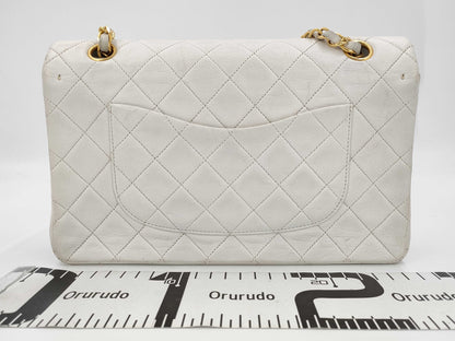 CHANEL Matelasse 25 W Double Flap Chain Shoulder Bag 2081816 with Seal and Card